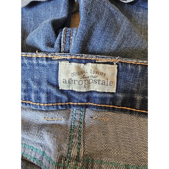 Aeropostale Denim Jean Short Shorts Size 7/8 Distressed Cuffed Denim - Picture 2 of 7